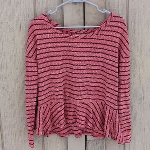 Free People Pink Stripped Shirt